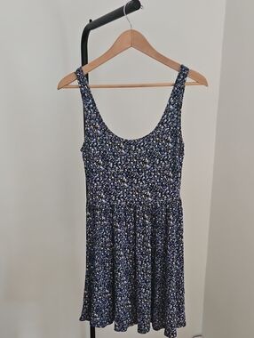 American Eagle Outfitters Navy Floral Scoop-Neck Mini Dress